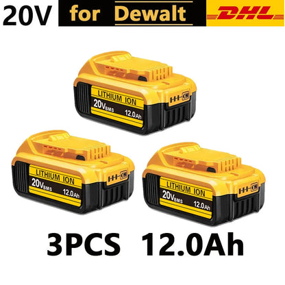 For DeWalt 20V Lithium Ion Batteries 20V 12Ah DCB203 Li Ion Battery Replacement DCB206 DCB205 DCB204 DCB200 Power Tools