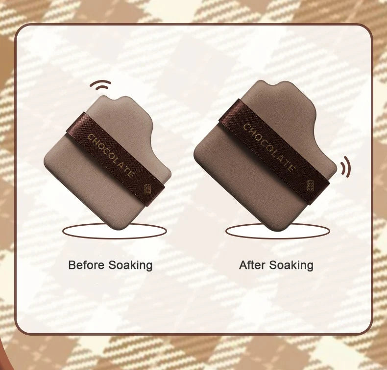 6pcs Dual-Use Cosmetics Puff Set Chocolate Cookie Soft Powder Puff Dry and Wet Foundation Air Cushion Makeup Sponge Beauty Tool