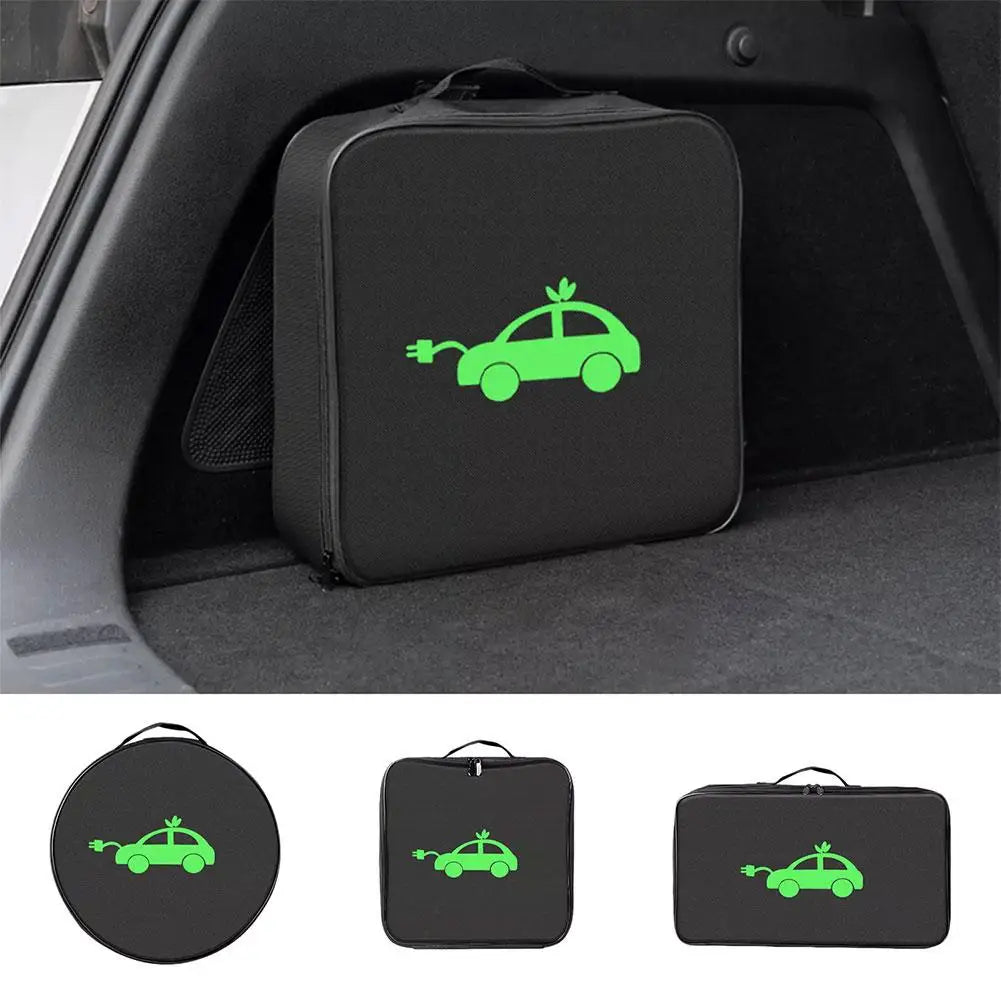 EV Charging Cable Storage Bag Electric Car Charger Box Charging Organizer Jumper Cable Bag Waterproof Fire Retardant Organizer