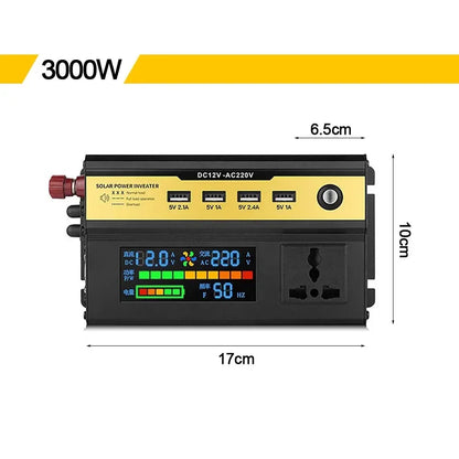 Modified Sine Wave Power Inverter 6000/5000/4000/3000W LCD Display DC 12V 24V to AC 220V Transformer Convert Charging Converter