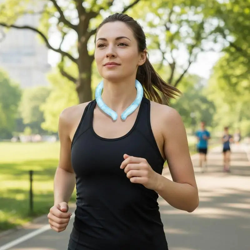Summer Outdoor Ready Neck Cooling Tube and Ice Ring Reusable for Instant Cool Relief