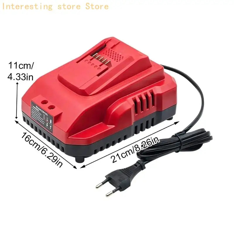 Home DIY Battery Chargers with EU Plugs Cord, 18V Lithium Charging Station, Vented Housing, and Slide in Dock for
