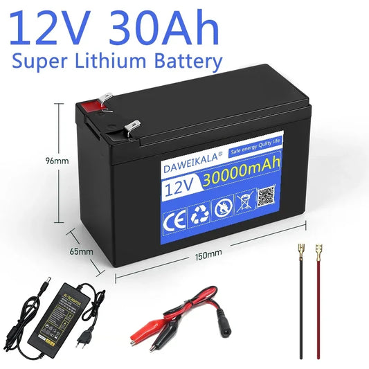 12V 30Ah lithium battery18650 Battery pack12.6V 3A charger for Energy storage batteries, lighting, electric vehicles, outdoor