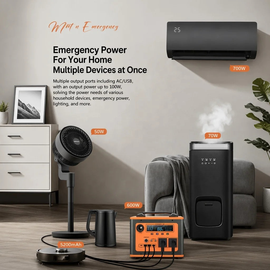 Portable Power Station,Outdoor Energy Storage Power Supply,Lithium Battery Solar Generator,Emergency Power Source for Car