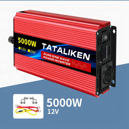Inverter Pure Sine Wave  2500W/3500W/4500W/5000WDC 12V/24V to AC 220V 230V Voltage Transfer Converter Charging Adapter EU Socket