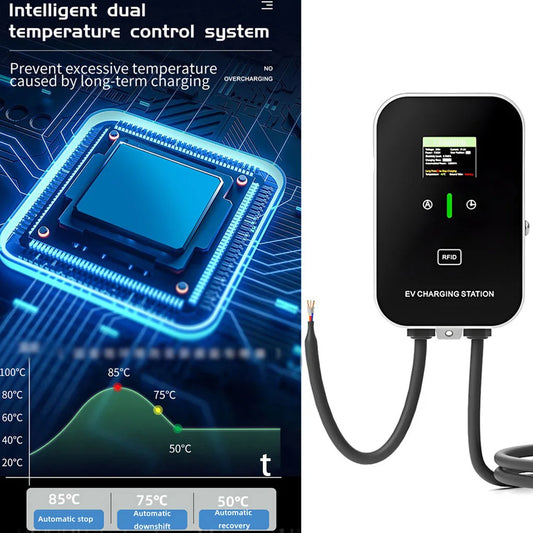7KW 32A GBT EV Charging Station Charging Station Car Electric Vehicle Car Charger Wallmount with Hook Russian Display