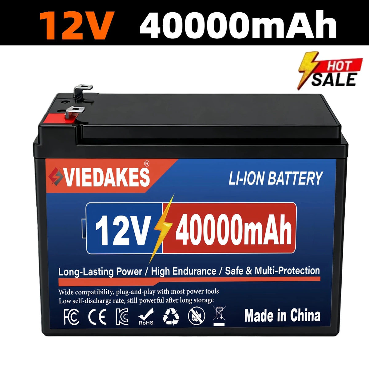 12V 200Ah LiFePO4 Lithium Battery, Deep 4000+Cycle Built-in BMS for Camping Power Supply, Boat, Spray, E-Wheel, Fish Finder☽