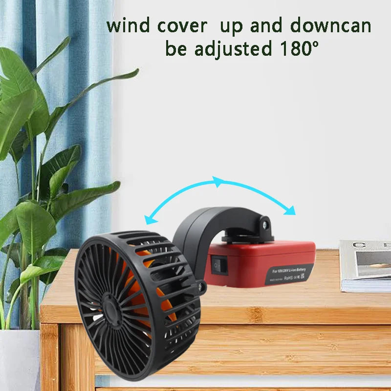 F409 Fold Electric Fan USB Mobile Phone Charger Portable Power Bank Fast Charge For Milwaukee M18 18V Li-ion Battery 48-11-1835