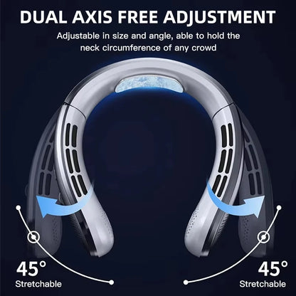 2026 New 8000mAh Portable Hanging Neck Fan Bladeless Neckband Fan Digital Display Power Air Cooler USB Rechargeable Electric Fan