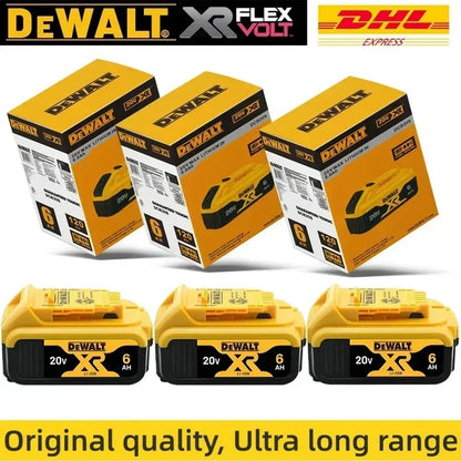 100% Original DeWalt Batteries 20V 6000mAh Li Ion Battery For DCB206 DCB205 DCB204 DCB200 DeWalt Power Tools Air Transport