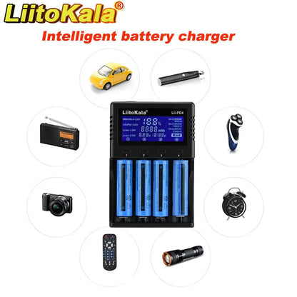 LiitoKala Batterie Lithium 3.7V Batter Charger Lii-PD2 Lii-PD4 LCD For 21700 20700 18650 18350 26650 22650 14500