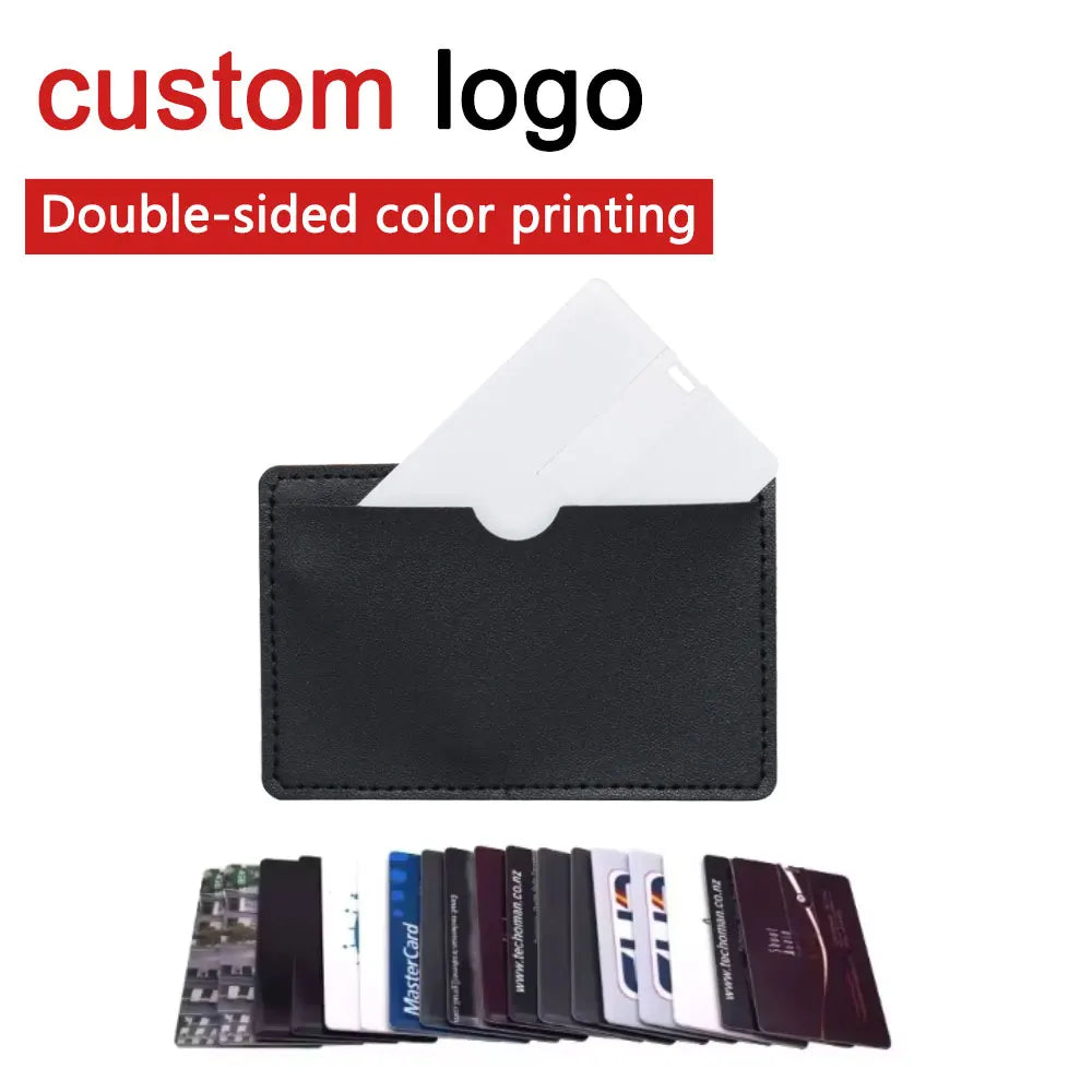 10/50/100PCS Credit Card Flash Drive 1GB 2GB Memory Storage 4GB 8GB 16GB 32GB 64GB USB 2.0 Pen Drive Custom For Gift USB Disk