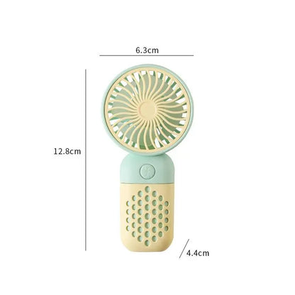 New Handheld Charging Fan Cartoon Cute Small Student Charging Small Fan Portable Mini USB Fan Mini Pocket