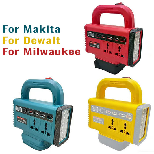 For Dewalt/Makita/Milwaukee 18V Battery Portable Battery Inverter DC 21V To AC 180V-220V Multifunction Intelligent Inverter Conv