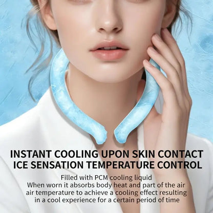 Summer Outdoor Ready Neck Cooling Tube and Ice Ring Reusable for Instant Cool Relief