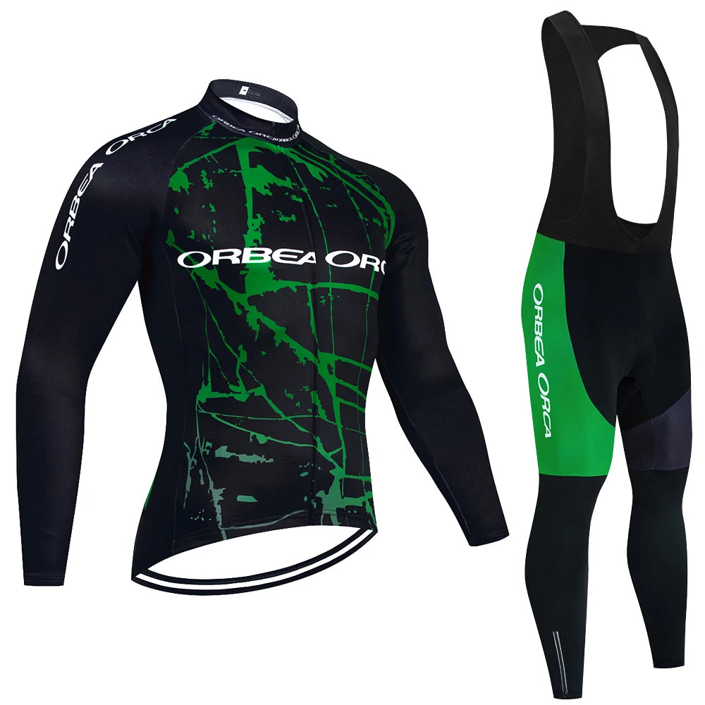 Winter 2025 New Cycling Jersey Team ORBEA ORCA Bike Jacket Pants Men Thermal Fleece Ropa Ciclismo MTB Road Bicycle Clothing