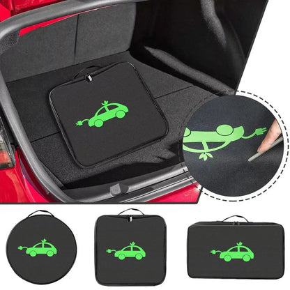 EV Cable Organizer Bag Electric Car Charger Box Charging Organizer Jumper Cable Bag Electric Vehicle Charging Cable Case
