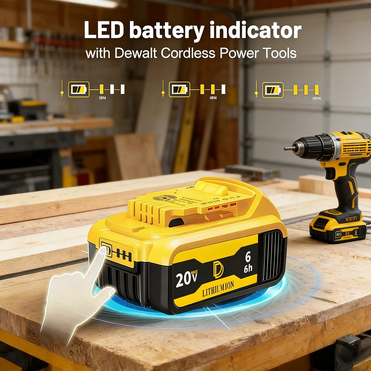 for DEWALT 20V 6000&8000mAh lithium ion battery, dewalt power tool DCB606, DCB205，DCB206，DCBGene，DCB200 MAX，20V dewalt batteries