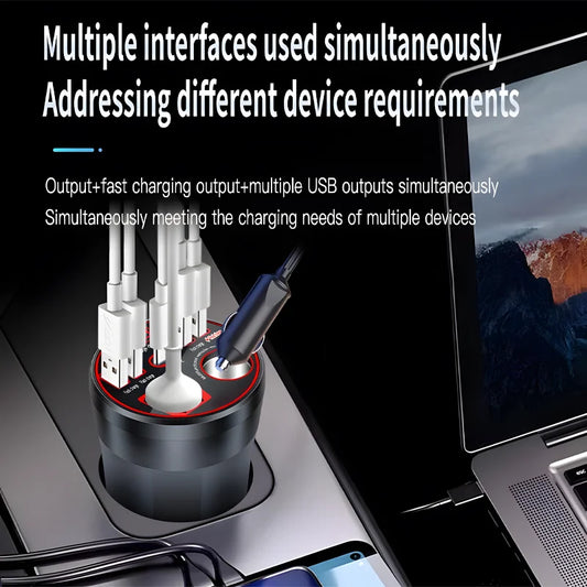 Multi-Functional Power Inverter for Automobiles 12V/24V to 220V Converter 200W Fast-Charging On-Board Power Converter