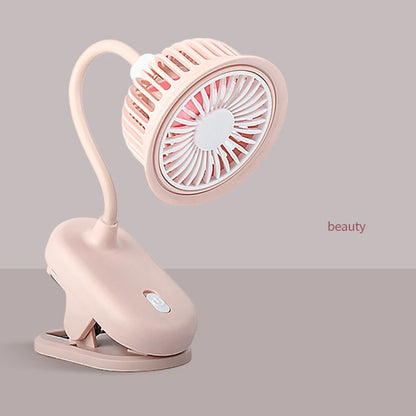 USB Rechargeable Clip on Small Fan 360° Adjustable Battery Powered Mini Fan Strong Wind Flexible Neck Desktop Stroller Quiet Fan