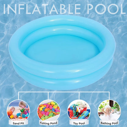 Round Inflatable Baby Toddlers Summer Swimming Pool Portable Inflatable Children Little Pump Pool Indoor Outdoor for 0-3Y Kids