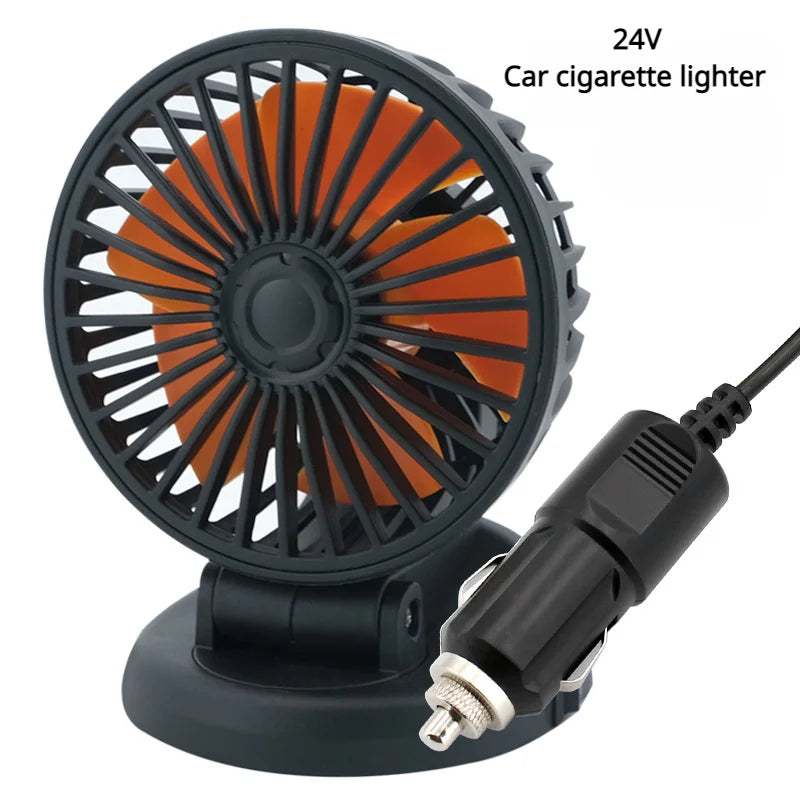 12v Automotive fan Car Fan 24v 360° Adjustable 3 Head Air Fan Low Noise Multifunctional Temporary Parking Card Auto Vehicles fan