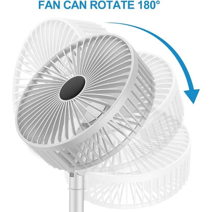 USB Charge Mini Foldable Extendable Fan Long Battery Portable Quiet Cool Fan for Dorm Home Office Indoor Desktop Cooling Gadget