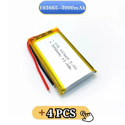 3.7V Lipo Battery 3000Mah PL103665 Lithium Polymer Batteries for T114 V2 LoRa 32 V3 Dev-board LoRa LED Light Driving Recorder