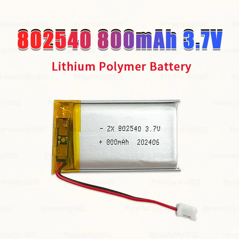 Lithium Battery Li Polymer Batteries 800mAh 3.7V 802540 Lipo 082540 for Flashlight Remote Controller Handheld Fans 1pcs-10PCS