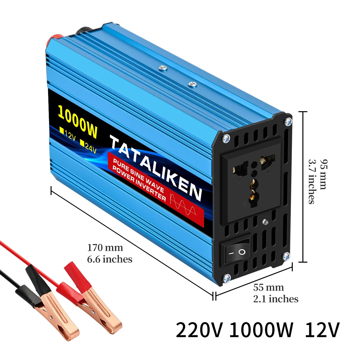 Pure Sine Wave Inverter 1000W-4000W DC 12V and 24V to AC 220V 50hz Power Inverter Charger  Adapter Universal Socket