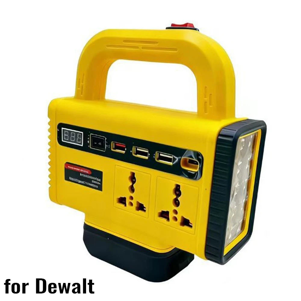 For Dewalt/Makita/Milwaukee 18V Battery Portable Battery Inverter DC 21V To AC 180V-220V Multifunction Intelligent Inverter Conv
