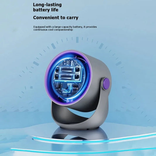 A66T-Quiet USB Rechargeable Oscillating Fan - Wall Mountable, 6+ Blades, 1200-2000Mah Battery