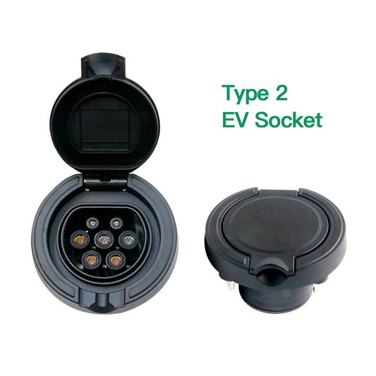 EV Charger Socket  installed in Type 2 IEC 62196-2 EV Charging station 16A 32A Single Three Phase 22kw Male Socket
