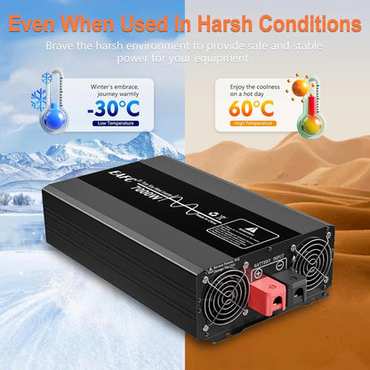 Car Inverter 4000W 5000W Pure Sine Wave Inverter Power DC 12V To AC 220V Voltage 50HZ Converter Solar for Home Outdoor RV