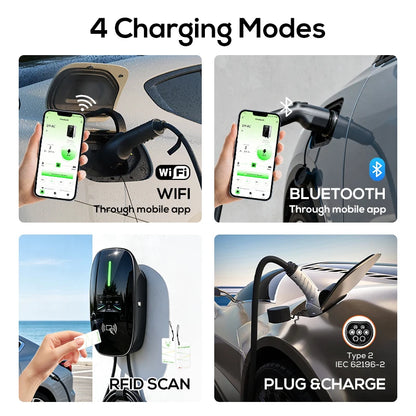 Lifl Electric Vehicle Wall Charger Fast Charging Station Type2 GBT for Electric Cars Wall-Mounted EV Charging Station