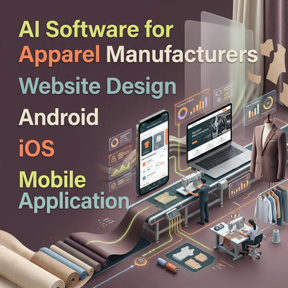 AI Software for Apparel Manufacturers WordPress Shopify Plugin Website Design Android iOS Mobile Application AI ERP CRM Software