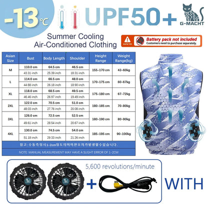 NEWS USB 12V/5V 4Fan Couples Summer Breathable Cooling Vest Sleeveless Fan Air Conditioner Jacket Heat Resistant Outdoor Workwea