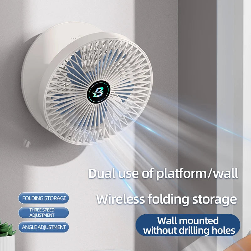 Three-Speed Adjustable Fan Usb Charging Home Dormitory Large Wind Desktop Mini Portable Electric Fan Folding Convenient Storage