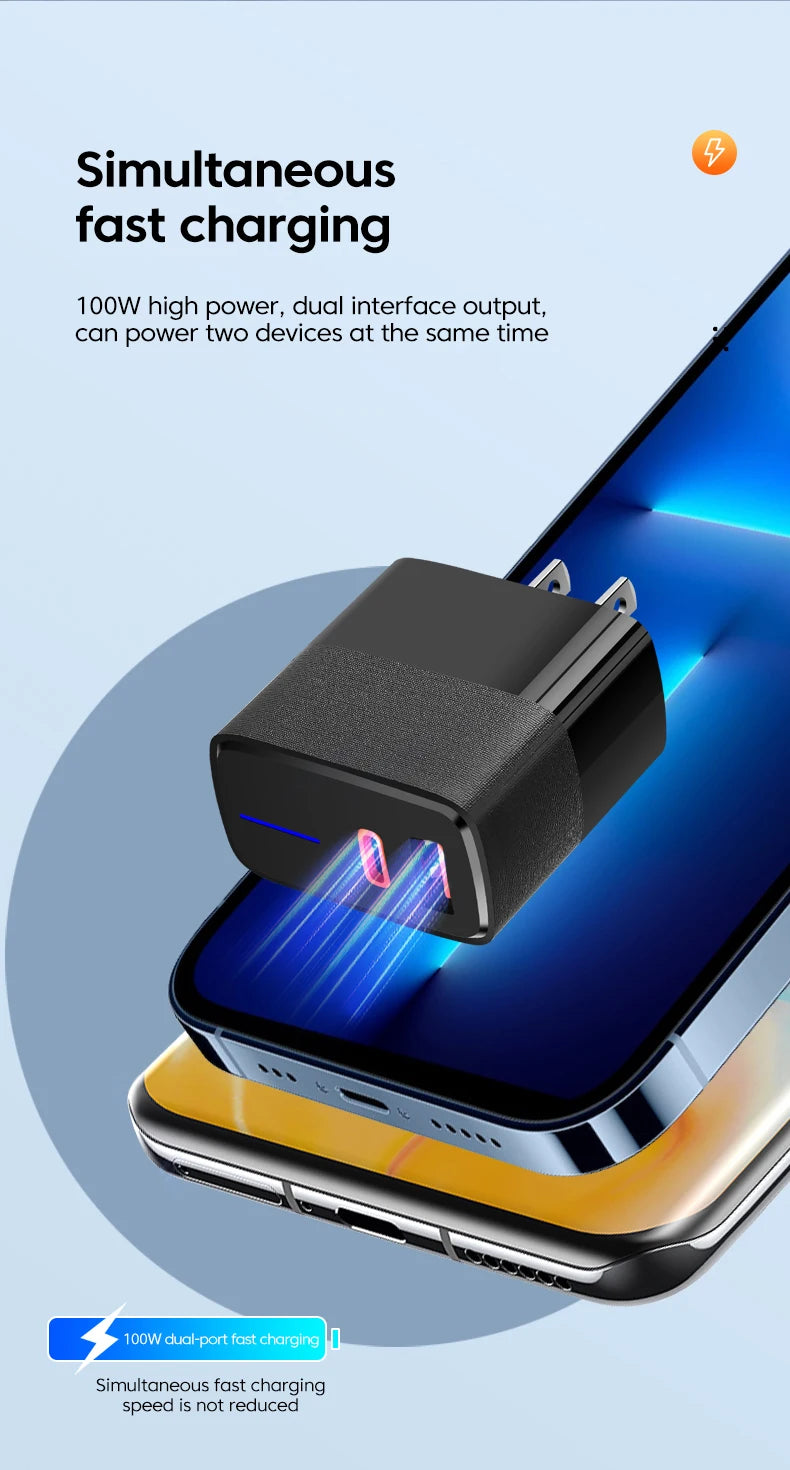 Olaf 100W USB Charger Fast Charging QC 5.0 Type C PD Charger Mobile Phone Chargers For iPhone Huawei Samsung Xiaomi Quick Charge
