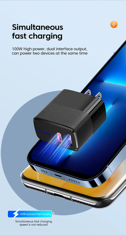 Olaf 100W USB Charger Fast Charging QC 5.0 Type C PD Charger Mobile Phone Chargers For iPhone Huawei Samsung Xiaomi Quick Charge