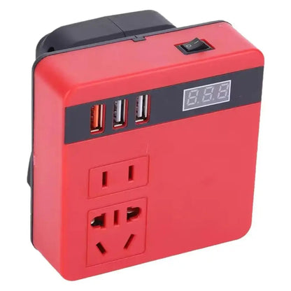 1Pcs 18V 20V To 220V Battery Inverter Multifunctional 120W Smart Transformer Dual Plug Household Outdoor Work Inverter