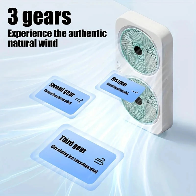360° Rotatable Rechargeable Fan | USB Powered Standing & Desk Fan, Long Lasting Battery for Outdoor & Indoor Use