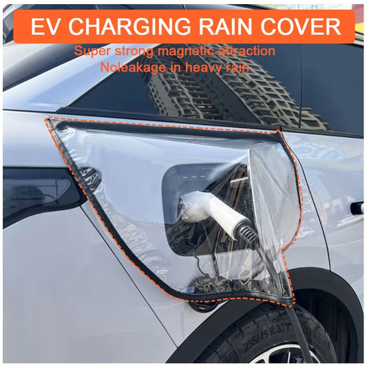 Outdoor Electric Vehicle Charger Port Rainproof Dustproof Cover Transparent Waterproof Cover Magnetic EV Charger Port Protector