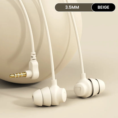 Elbow 3.5mm Wired Earphones Silicone Handsfree Sleep Headphones HiFi Sound Earbuds In-line Control Headset In-ear With Mic