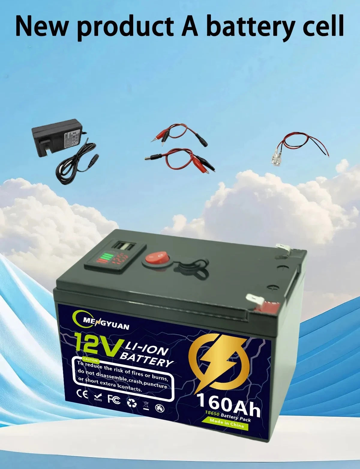 12V 200Ah Lithium LiFePO4 Deep Cycle Battery 4000+ Cycles Rechargeable Battery for Solar/Wind Power Small UPS Lighting More