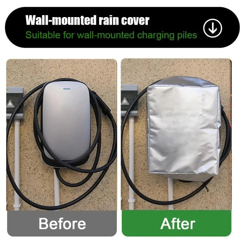 EV Charger Station Cover Wall Mounted Rainproof Waterproof Sunshade Protection Box for Outdoor EV Charging Pile, Compatible