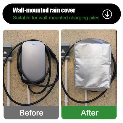 EV Charger Station Cover Wall Mounted Rainproof Waterproof Sunshade Protection Box for Outdoor EV Charging Pile, Compatible