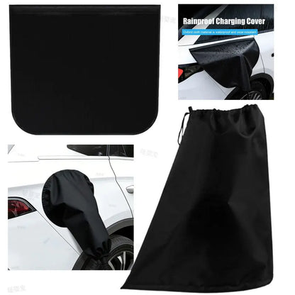 Electric Vehicle Charger Port Rainproof Cover Electric Car Charger Plug Cover Waterproof PVC with Strong Magnetic Strip for EV