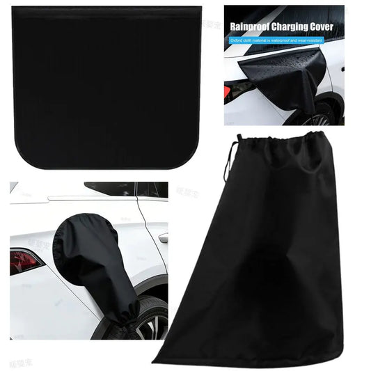 Electric Vehicle Charger Port Rainproof Cover Electric Car Charger Plug Cover Waterproof PVC with Strong Magnetic Strip for EV