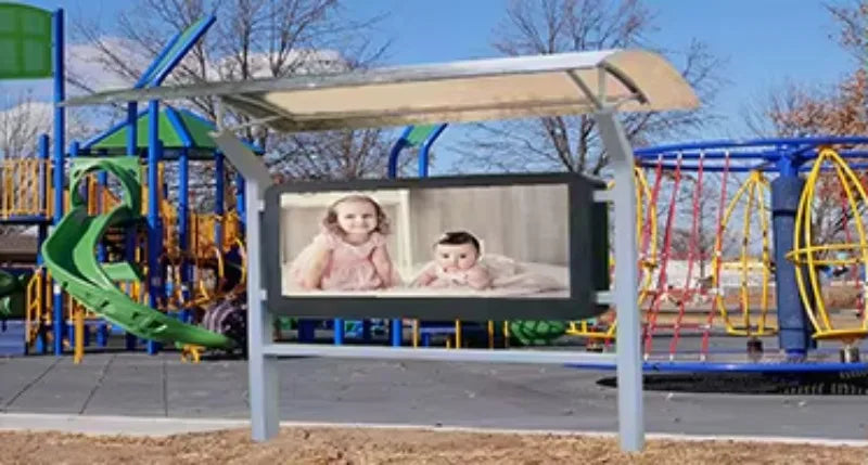 Customized ev charging station integrated lcd advertising display digital signage for commercial plaza retail business operators